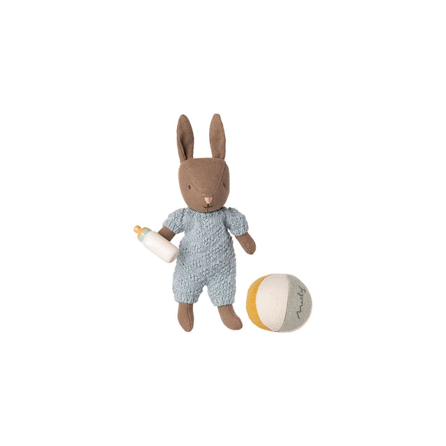Maileg Baby Rabbit Micro - Brown/Blue