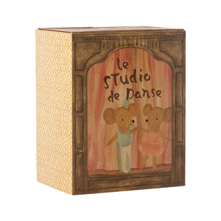 Maileg Little Sister And Brother Ballet Mice In Dance Studio