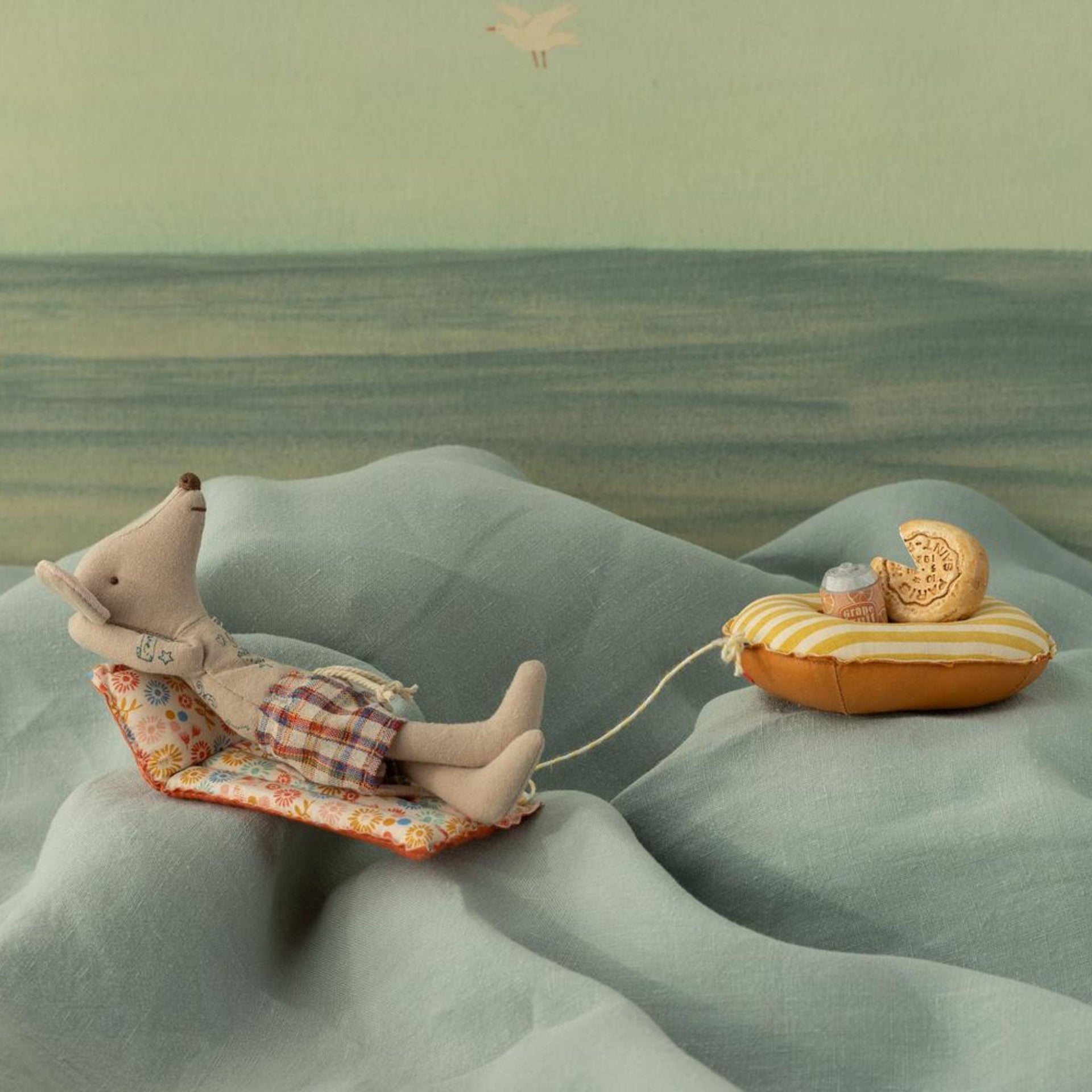 Maileg Dad Beach Mouse With Air Mattress