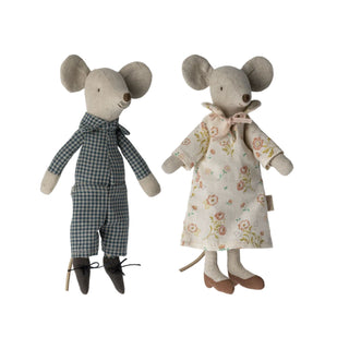 Maileg Grandma And Grandpa Mice In Cigar box