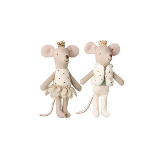 Maileg Little Sister And Brother Royal Twin Mice In Matchbox