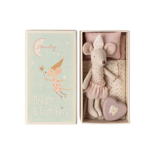 Maileg Little Sister Tooth Fairy Mouse In A Match Box