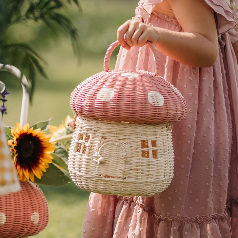 Olli Ella Mushroom Basket - Musk