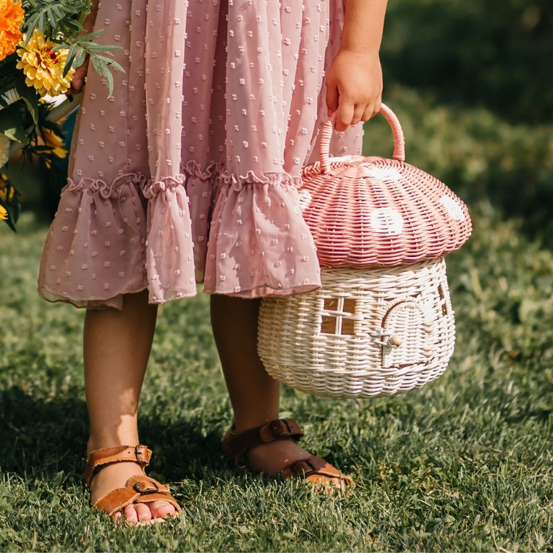 Olli Ella Mushroom Basket - Musk