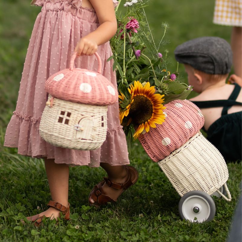 Olli Ella Mushroom Basket - Musk