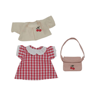Olli Ella Dinkum Dolls Cherry Gingham Outfit Set