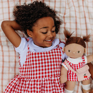Olli Ella Dinkum Dolls Cherry Gingham Outfit Set