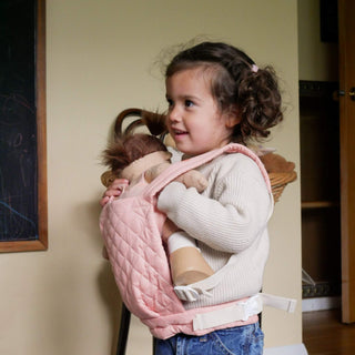 Olli Ella Dinkum Dolls Quilted Carrier - Rose