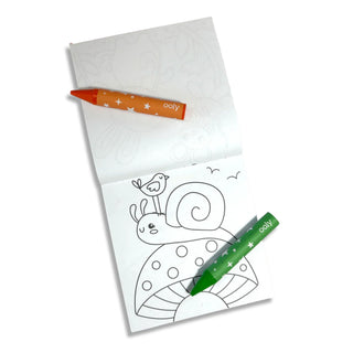 Ooly Carry Along Crayon & Colouring Book Kit - Garden Pals