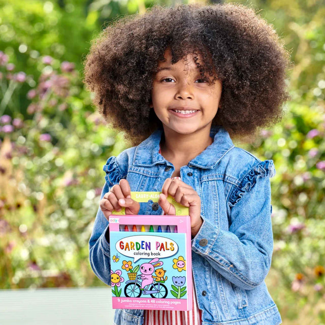 Ooly Carry Along Crayon & Colouring Book Kit - Garden Pals