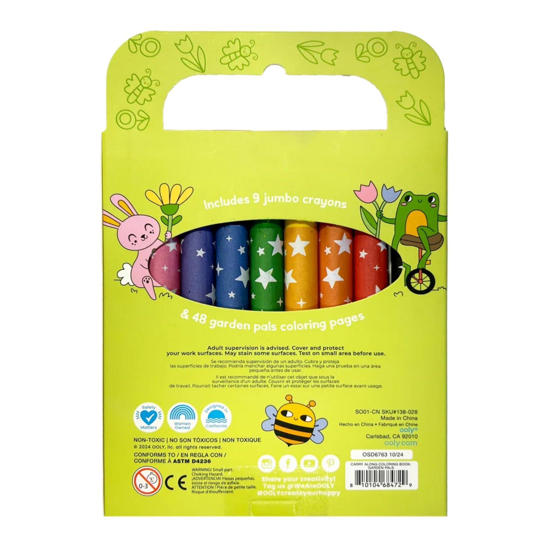 Ooly Carry Along Crayon & Colouring Book Kit - Garden Pals