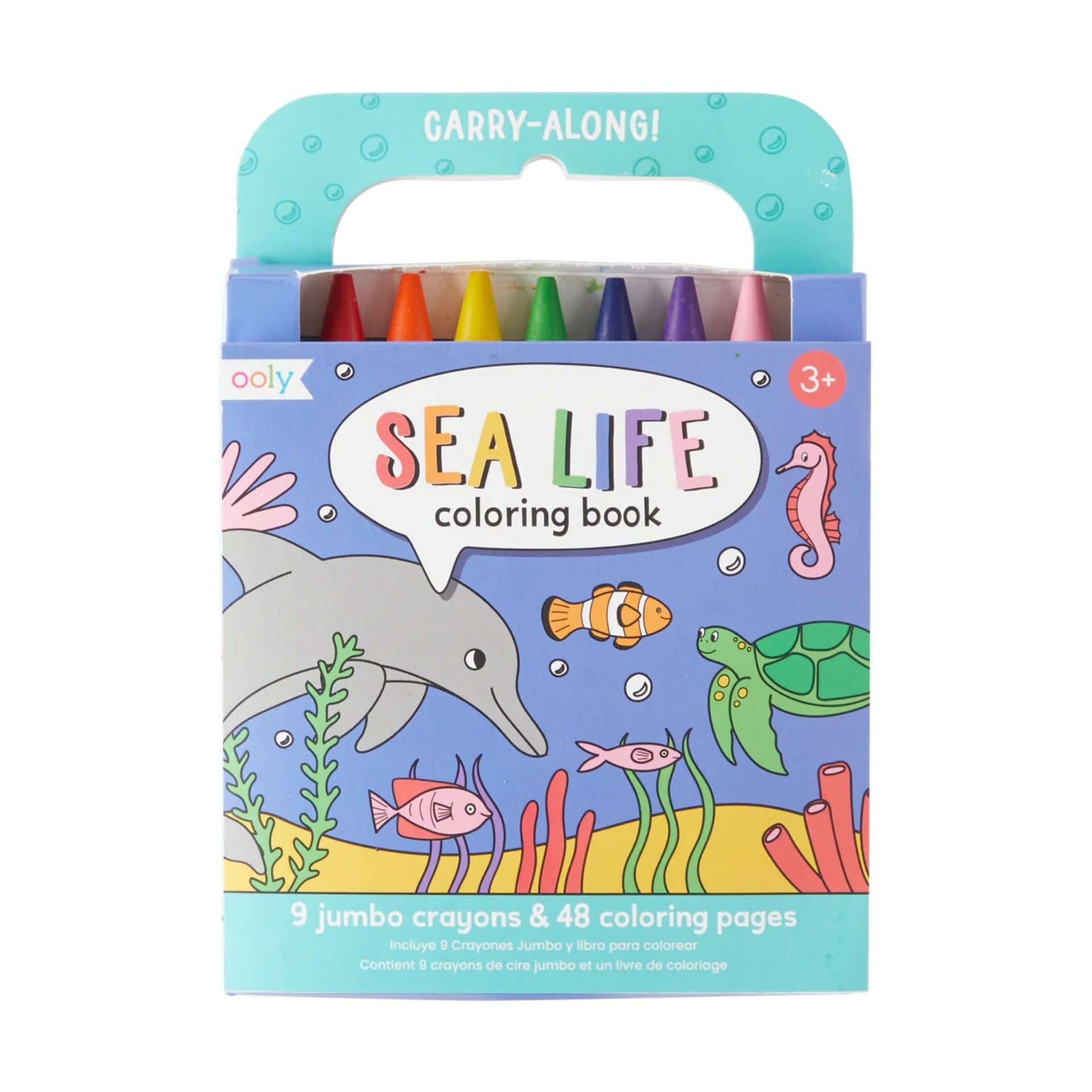 Ooly Carry Along Crayon & Colouring Book Kit - Sea Life