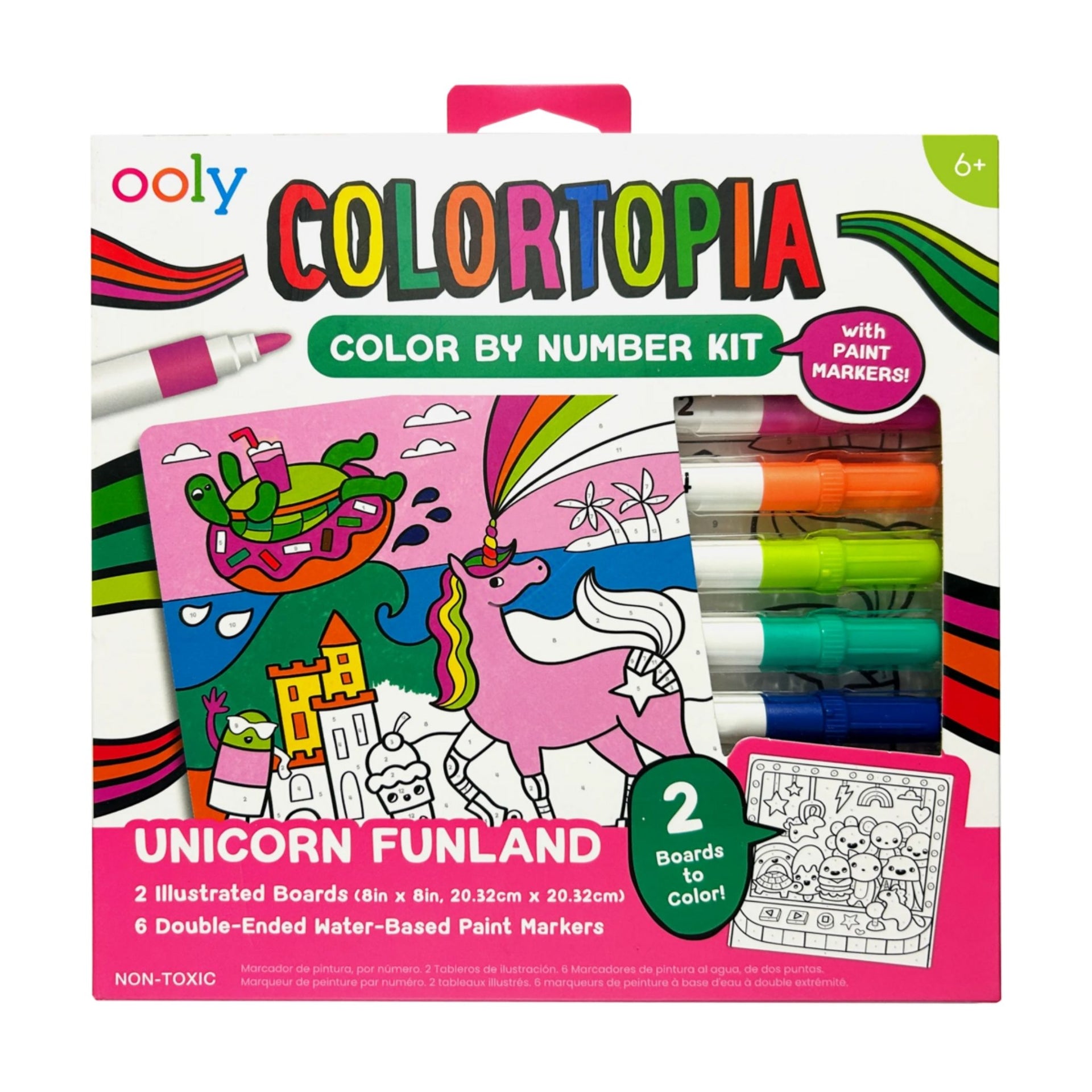 Ooly Colourtopia Colour By Numbers - Unicorn Funland
