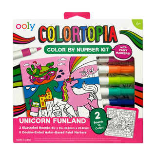 Ooly Colourtopia Colour By Numbers - Unicorn Funland