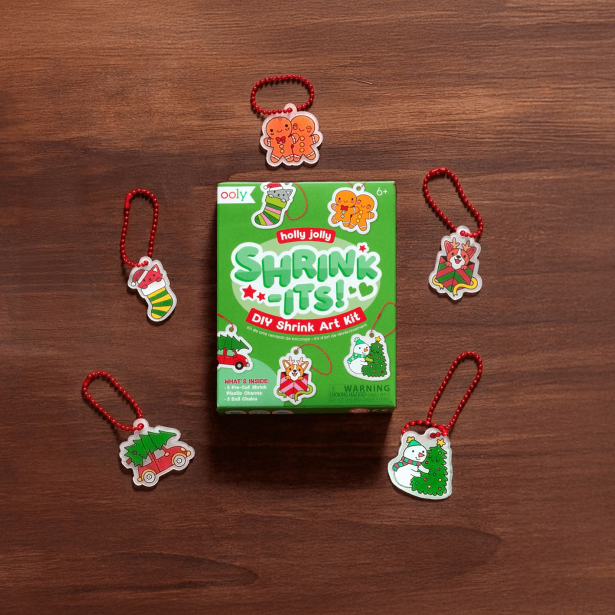 Ooly Mini Shrink-Its! DIY Shrink Art Kit - Holly Jolly