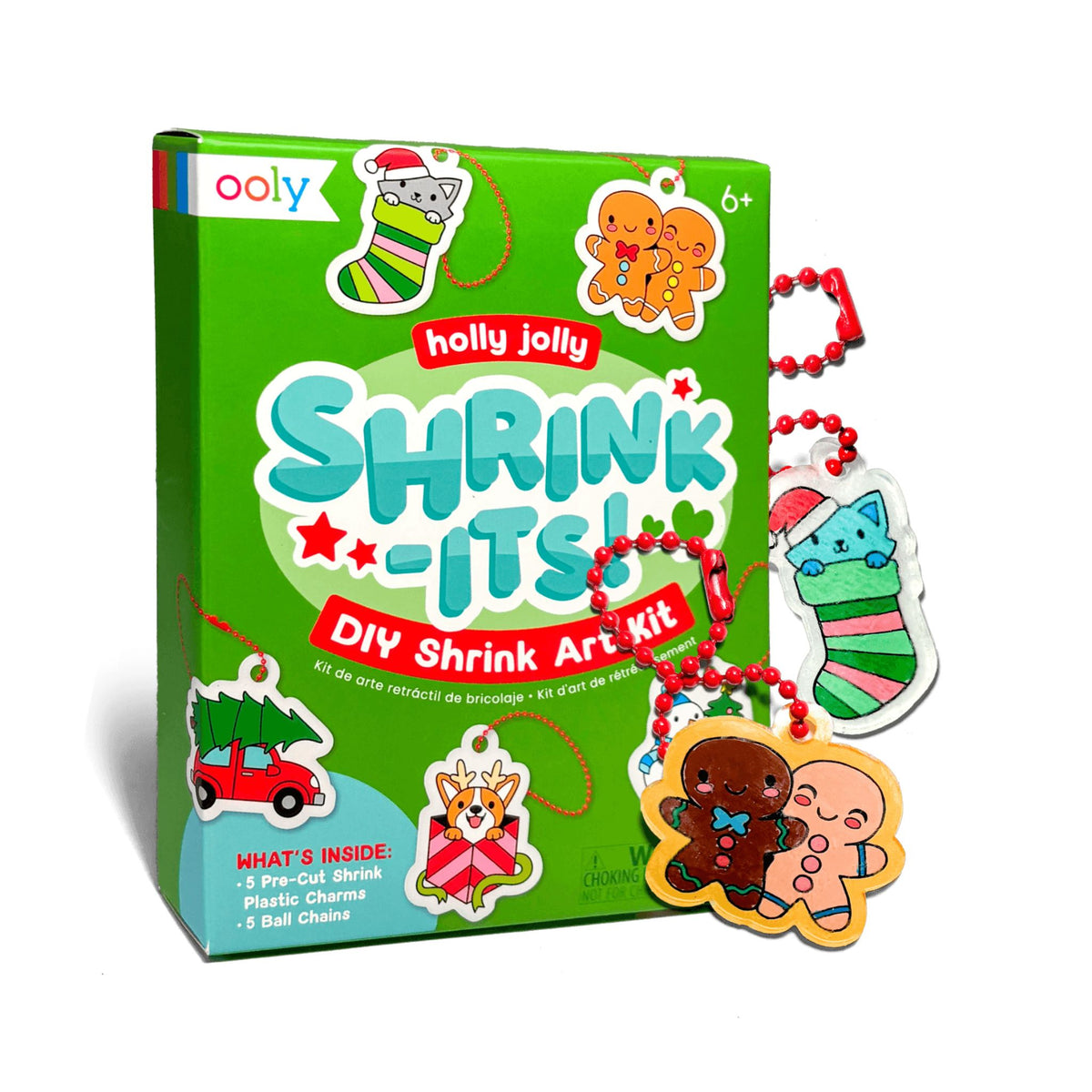 Ooly Mini Shrink-Its! DIY Shrink Art Kit - Holly Jolly