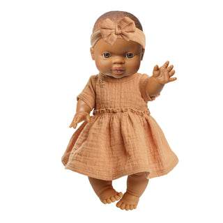 Paola Reina Girl Doll with Heless Caramel Dress - 34cm