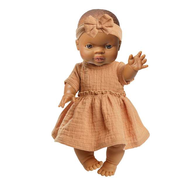Paola Reina Girl Doll with Heless Caramel Dress - 34cm