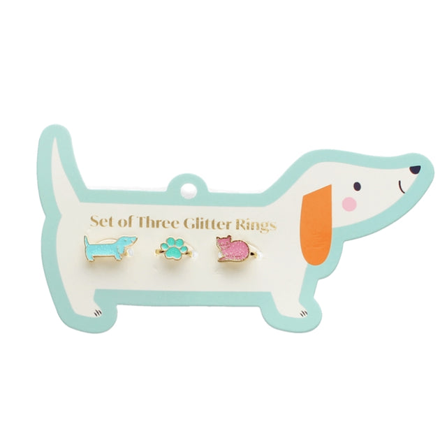 Rex London Dog and Cat Glitter Rings