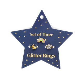 Rex London Star, Rainbow and Moon Glitter Rings