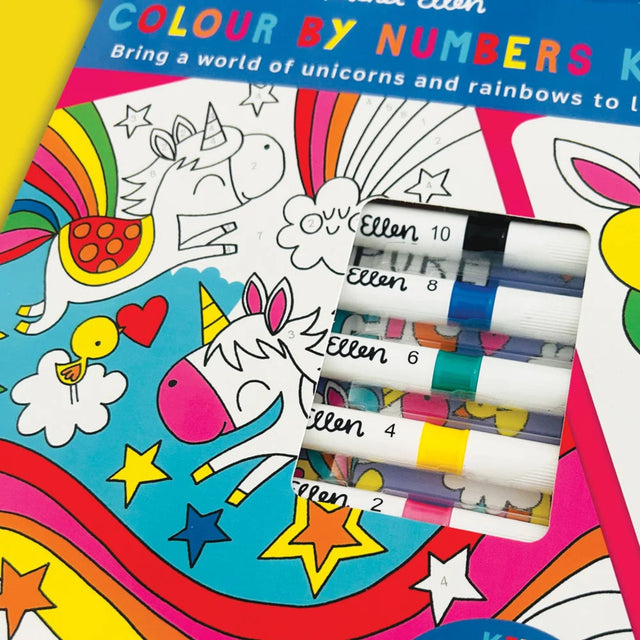 Rachel Ellen Designs Colour By Numbers - Unicorns & Rainbows