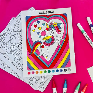 Rachel Ellen Designs Colour By Numbers - Unicorns & Rainbows