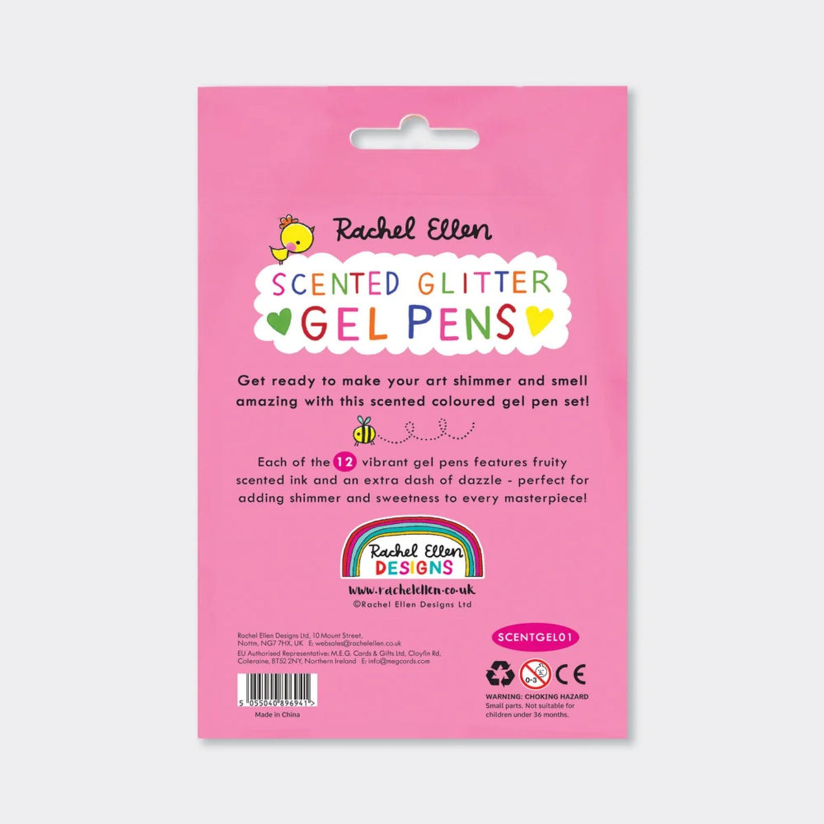 Rachel Ellen Designs Scented Glitter Gel Pens - Unicorn & Rainbow