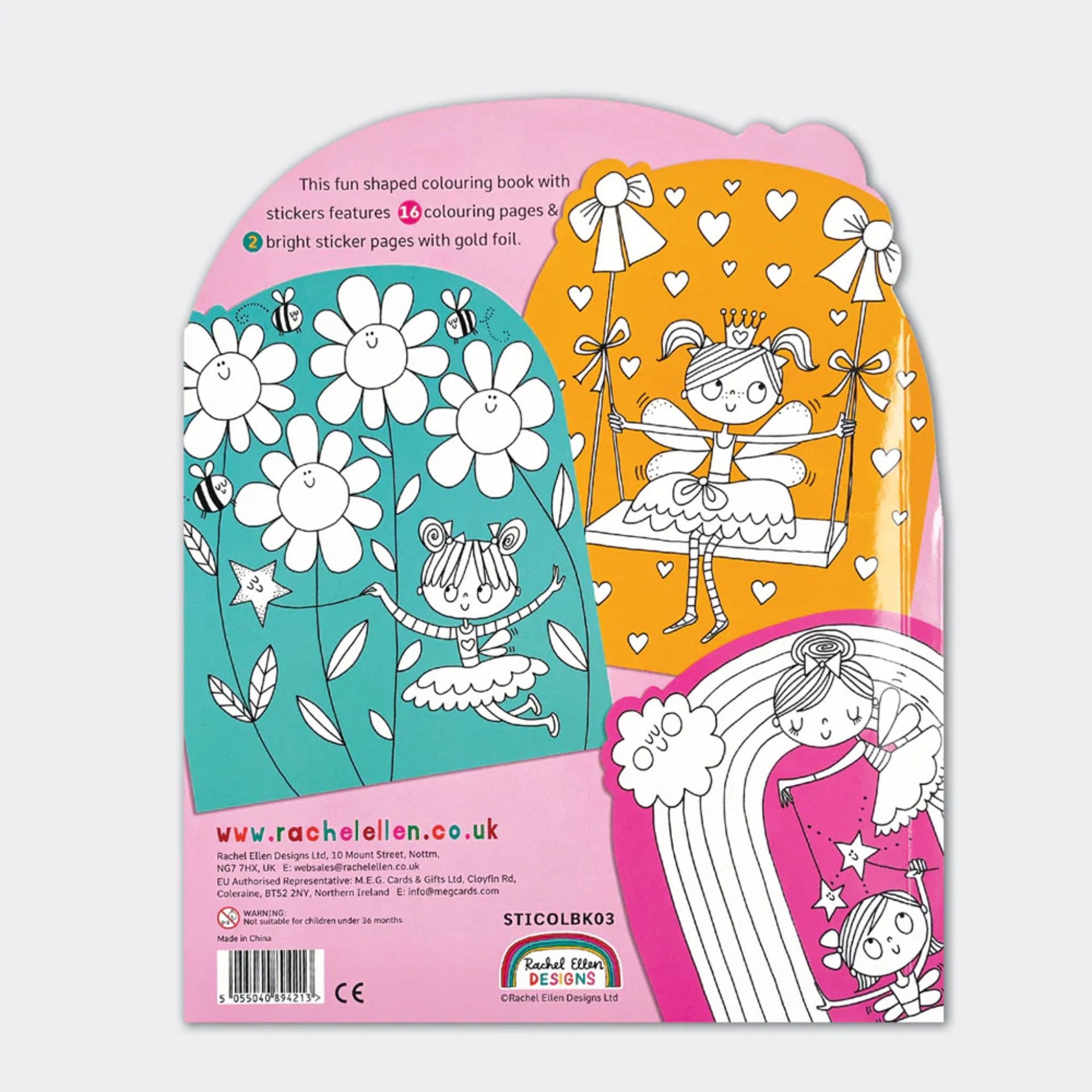 Rachel Ellen Designs Fairy Colouring Book With Stickers