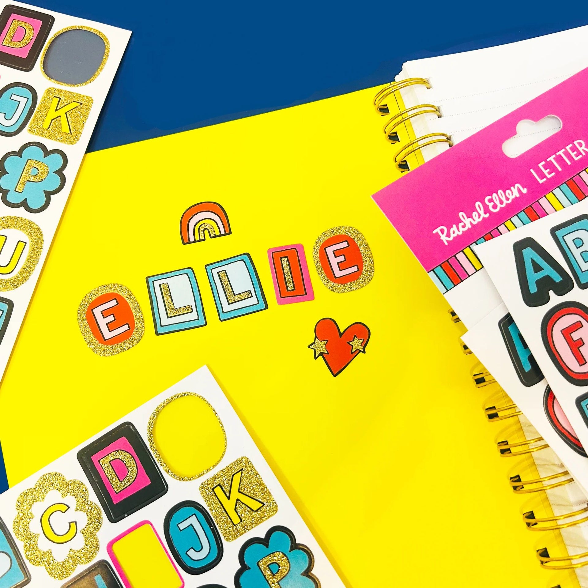 Rachel Ellen Glitter Coloured Letter Stickers