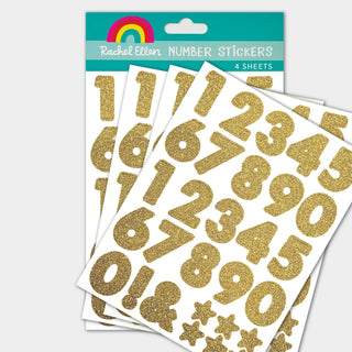 Rachel Ellen Glitter Number Stickers