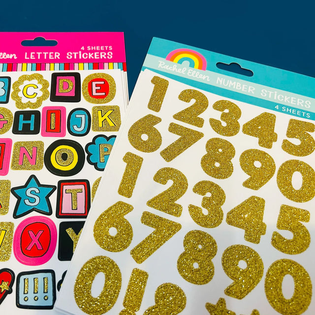 Rachel Ellen Glitter Number Stickers