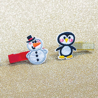 Rachel Ellen Designs Christmas Hair Clips - Penguin & Snowman