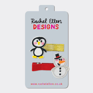 Rachel Ellen Designs Christmas Hair Clips - Penguin & Snowman