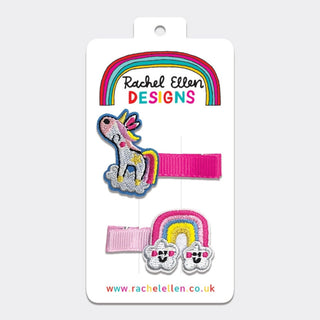Rachel Ellen Designs Hair Clips - Unicorn & Rainbow