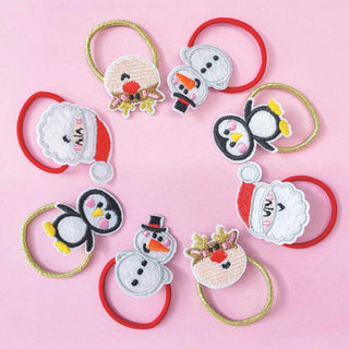Rachel Ellen Designs Christmas Hair Elastics - Penguin & Snowman