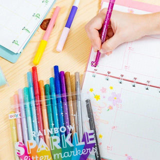 Ooly Rainbow Sparkle Glitter Markers - Set of 15