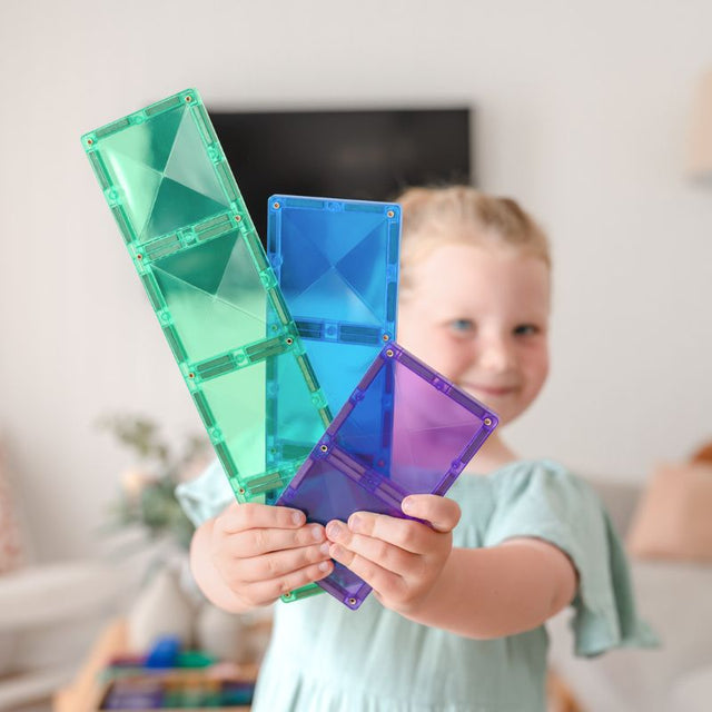 Connetix Magnetic Tiles 18 Piece Rainbow Rectangle Pack