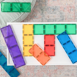 Connetix Magnetic Tiles 18 Piece Rainbow Rectangle Pack