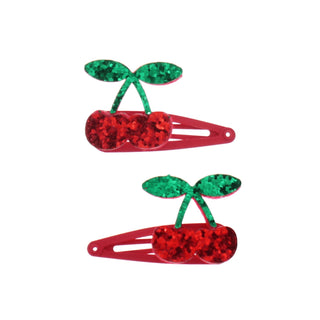 Rex London Cherry Glitter Hair Clips