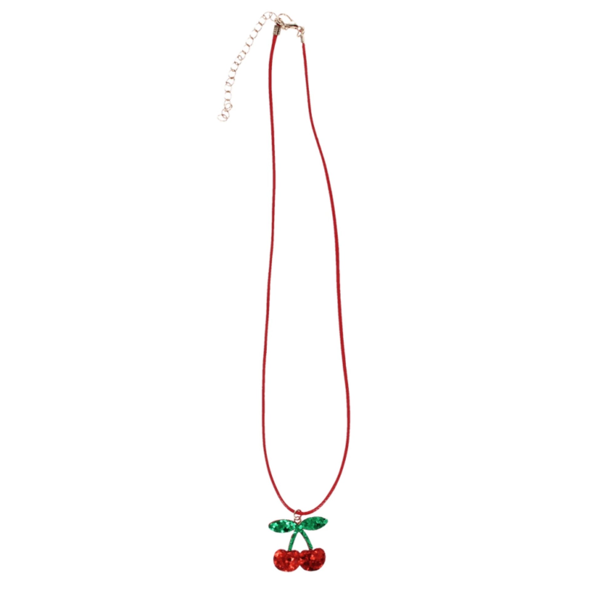 Rex London Cherry Glitter Necklace