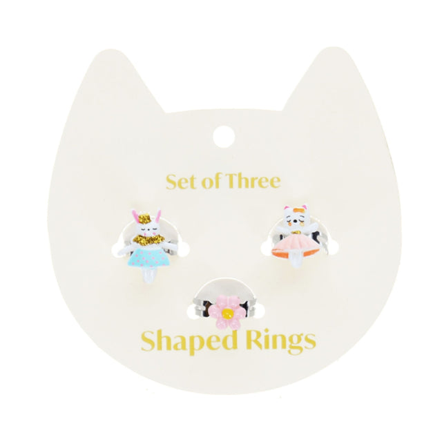 Rex London Bunny, Cat and Flower Rings