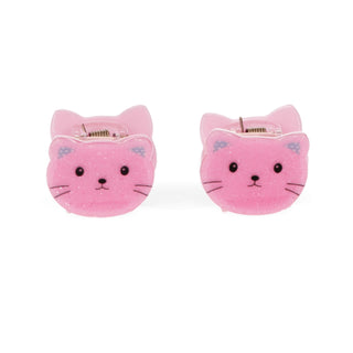 Rex London Mini Hair Claw Clips - Pink Cats