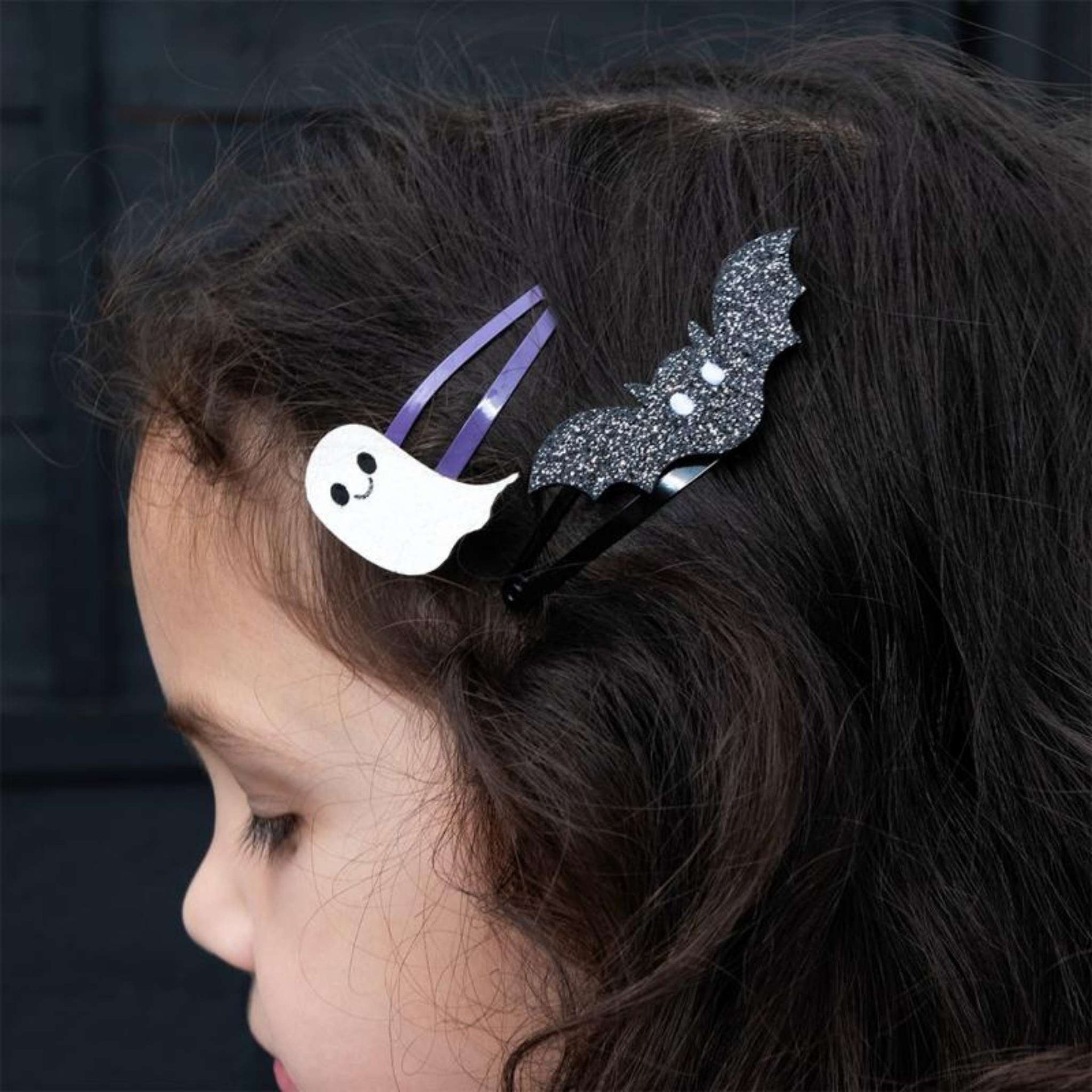 Rex London Glitter Hair Clips - Spooky