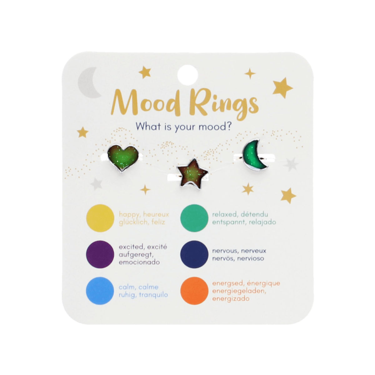 Heart Star & Moon Mood Rings