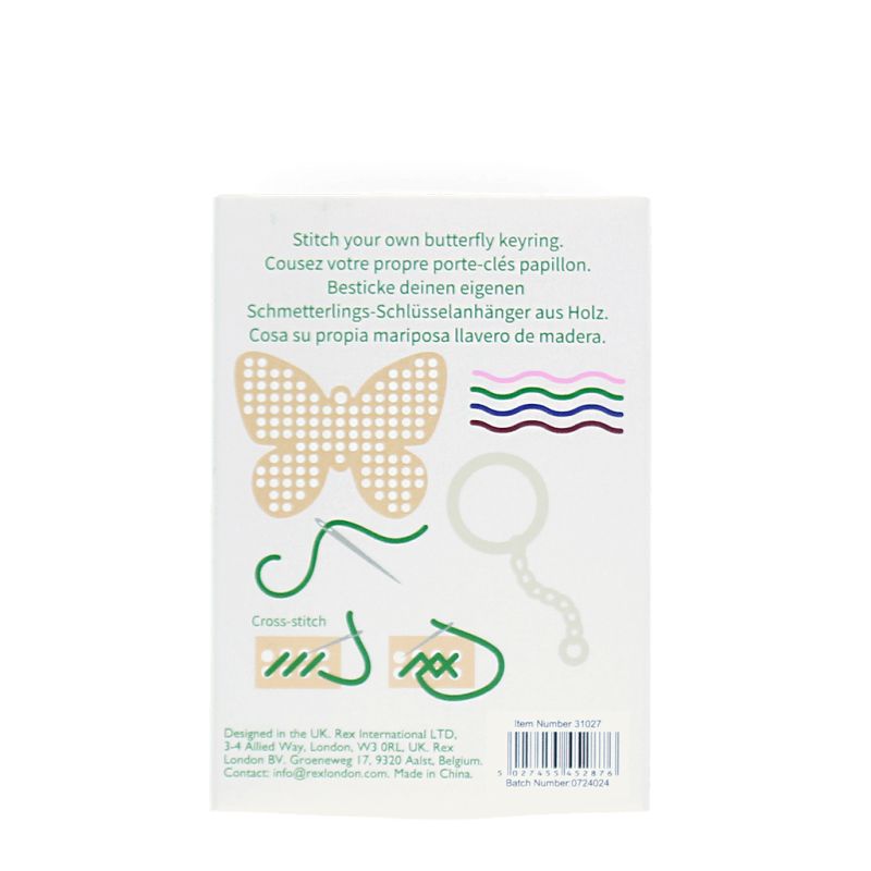 Rex London Stitch Your Own Wooden Keyring - Butterfly