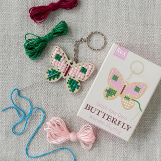 Rex London Stitch Your Own Wooden Keyring - Butterfly