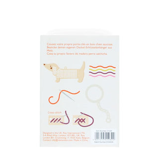 Rex London Stitch Your Own Wooden Keyring - Sausage Dog