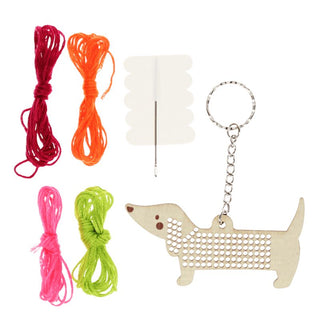 Rex London Stitch Your Own Wooden Keyring - Sausage Dog