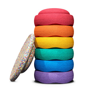 Stapelstein Stepping Stones - Rainbow Classic 6+1 Set