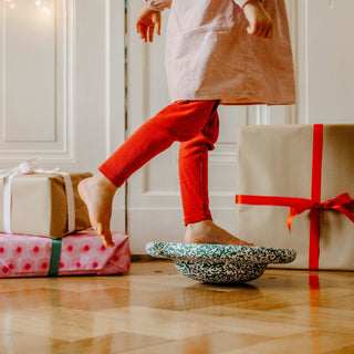 Stapelstein Christmas Wobble Board - Dark Green & Blush